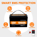 LiFePO4 ພະລັງງານແສງຕາເວັນ Storage Power Battery 12V 100Ah