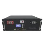 6000 Cycles 48V 100Ah 5Kwh RS48 LiFePo4 ຫມໍ້ໄຟແສງອາທິດທີ່ມີຕູ້ 5U